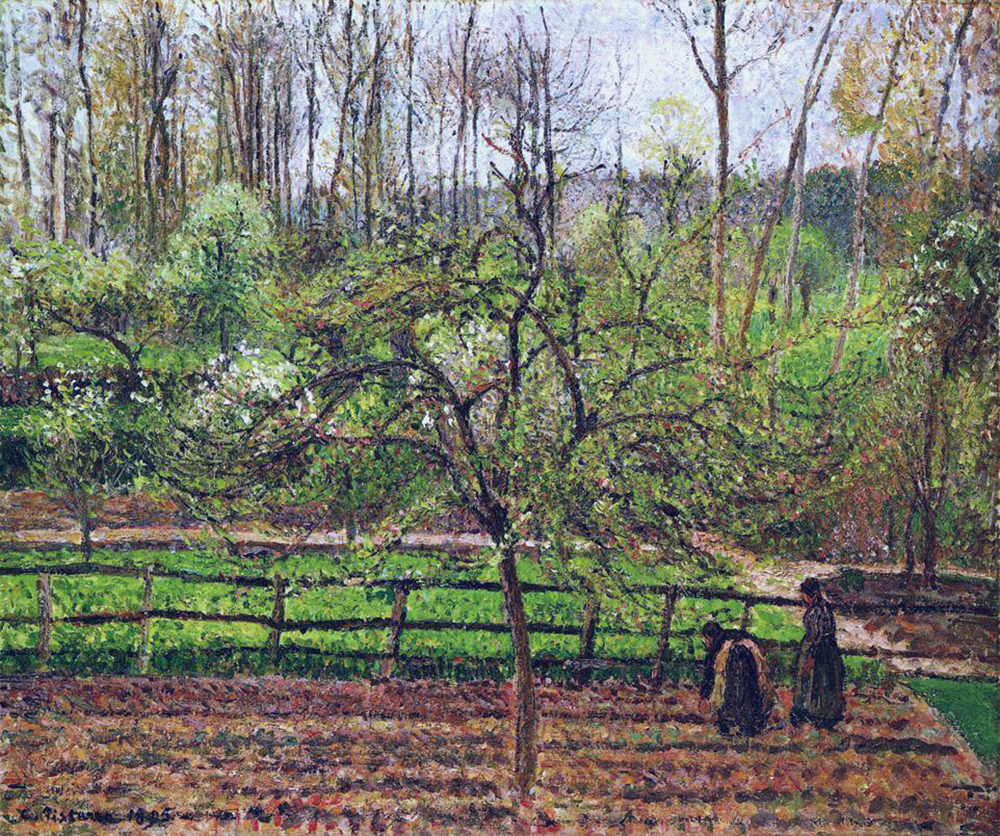 Camille Pissarro Spring, Gray Weather, Eragny, 1895 oil painting reproduction