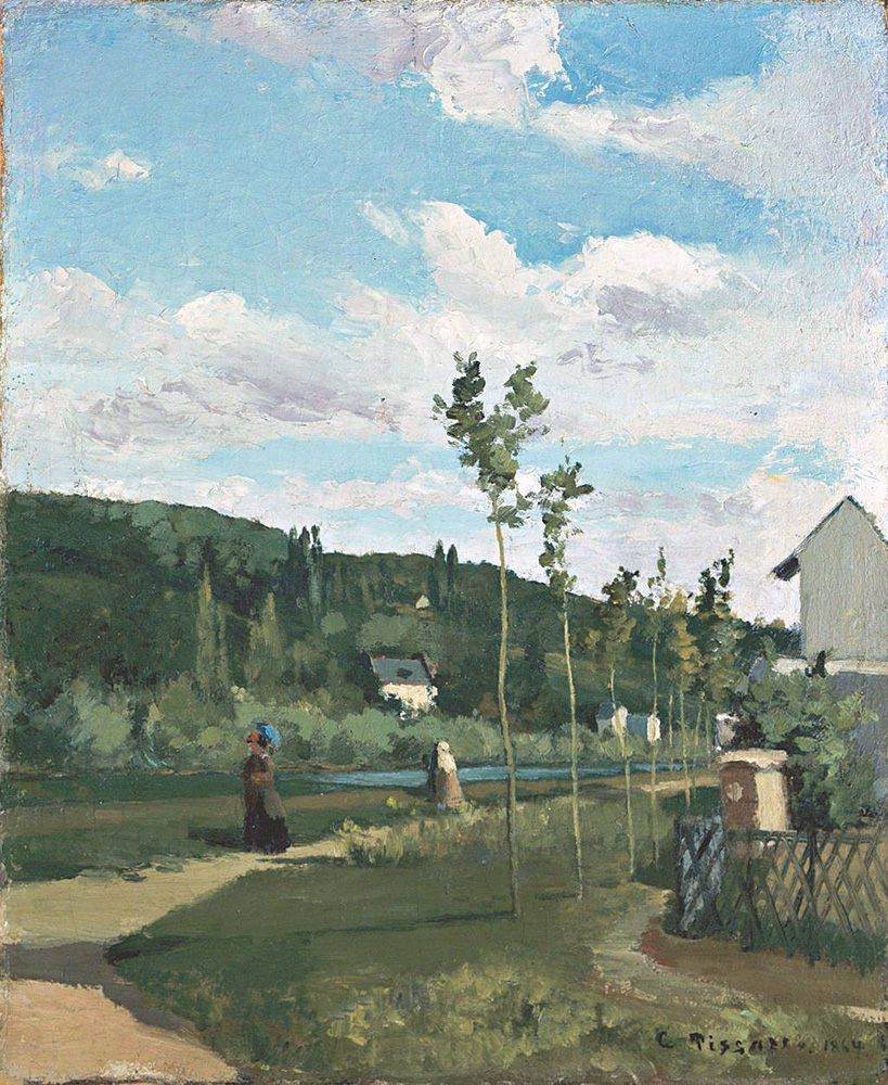 Camille Pissarro Strollers on a Country Road, La Varenne-Saint-Hilaire, 1864 oil painting reproduction