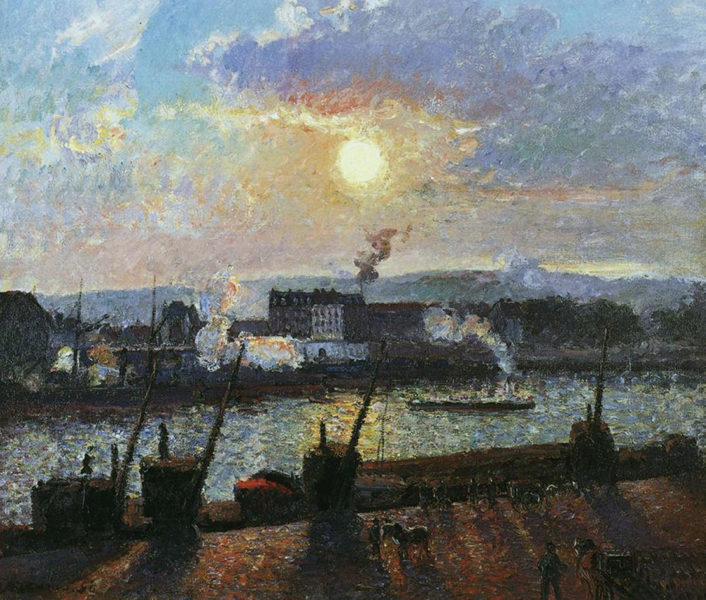 Camille Pissarro Sunset, Rouen, 1898 oil painting reproduction