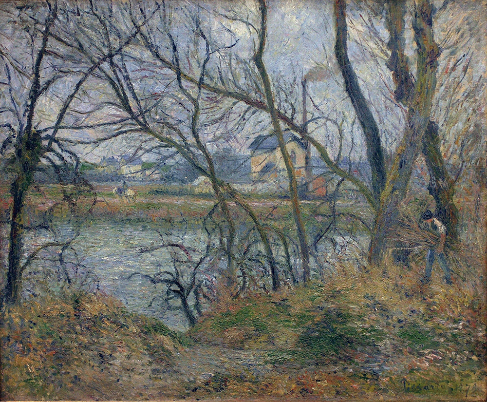 Camille Pissarro The Banks of the Oise near Pontoise, Grey Weather, 1877 oil painting reproduction