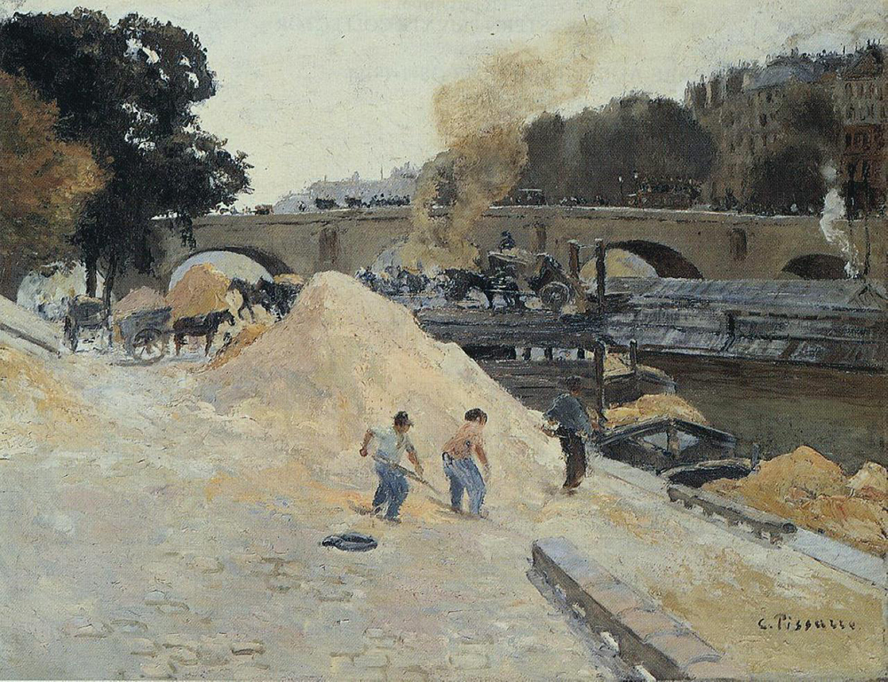 Camille Pissarro The Banks of the Seine in Paris, Pont Marie, Quay of Anjou, 1875 oil painting reproduction