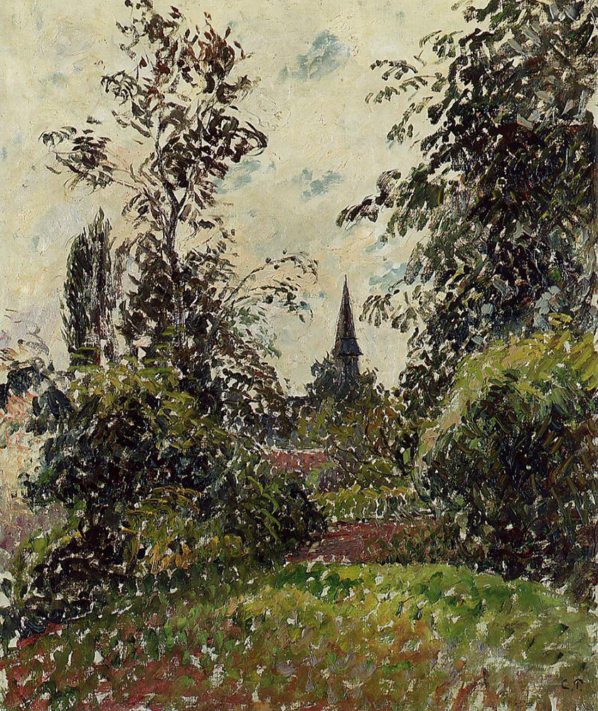 Camille Pissarro The Bazincourt Steeple (study), 1895 oil painting reproduction