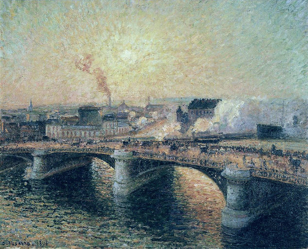 Camille Pissarro The Bridge of Boieldieu, Rouen - Sunset, 1896 oil painting reproduction