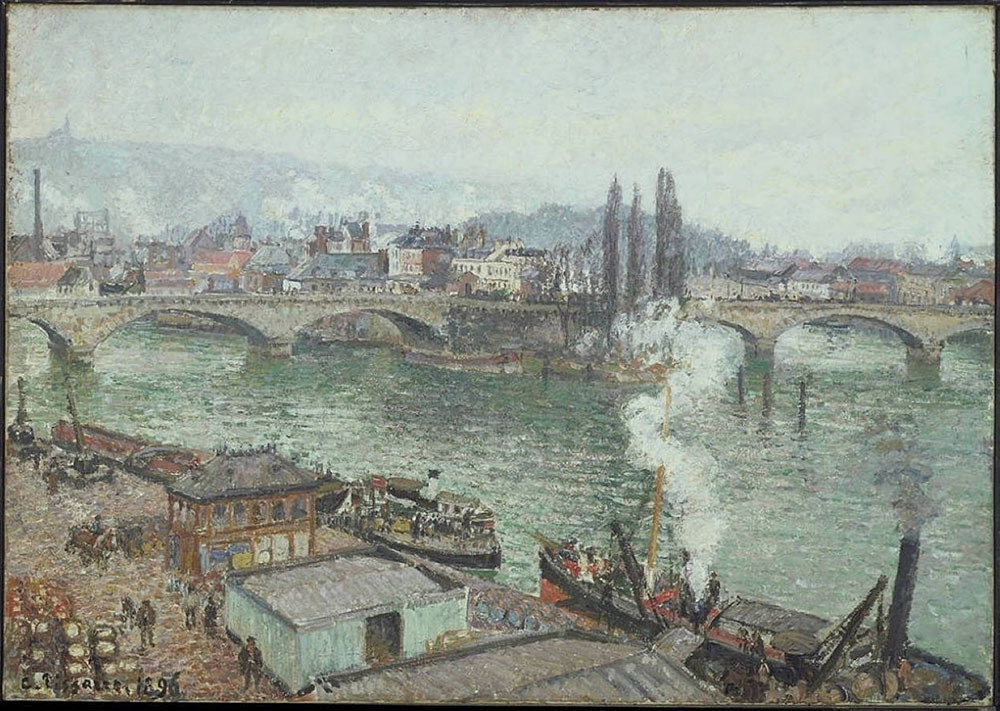 Camille Pissarro The Bridge of Corneille, Rouen - Grey Weather, 1896 oil painting reproduction