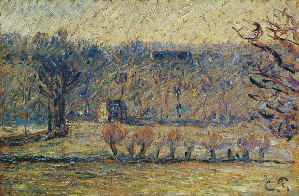Camille Pissarro The Coast at Vaches-Bazincourt - Snow Effect, 1890 oil painting reproduction