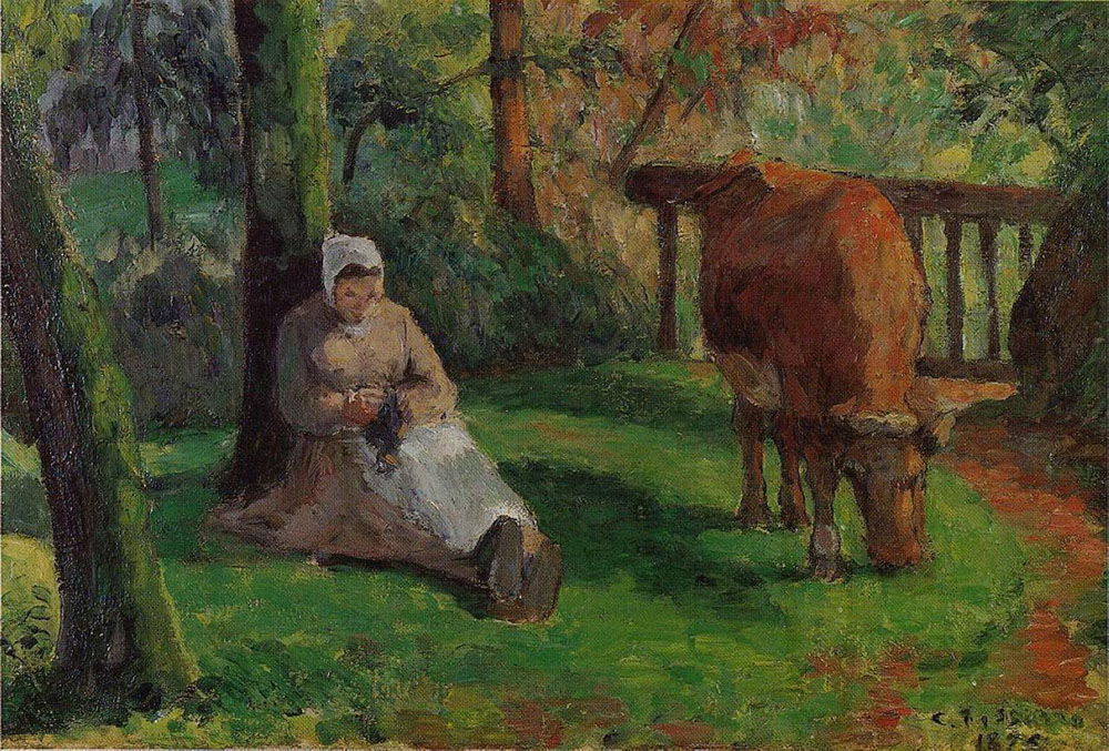 Camille Pissarro The Cowherd, 1875 oil painting reproduction