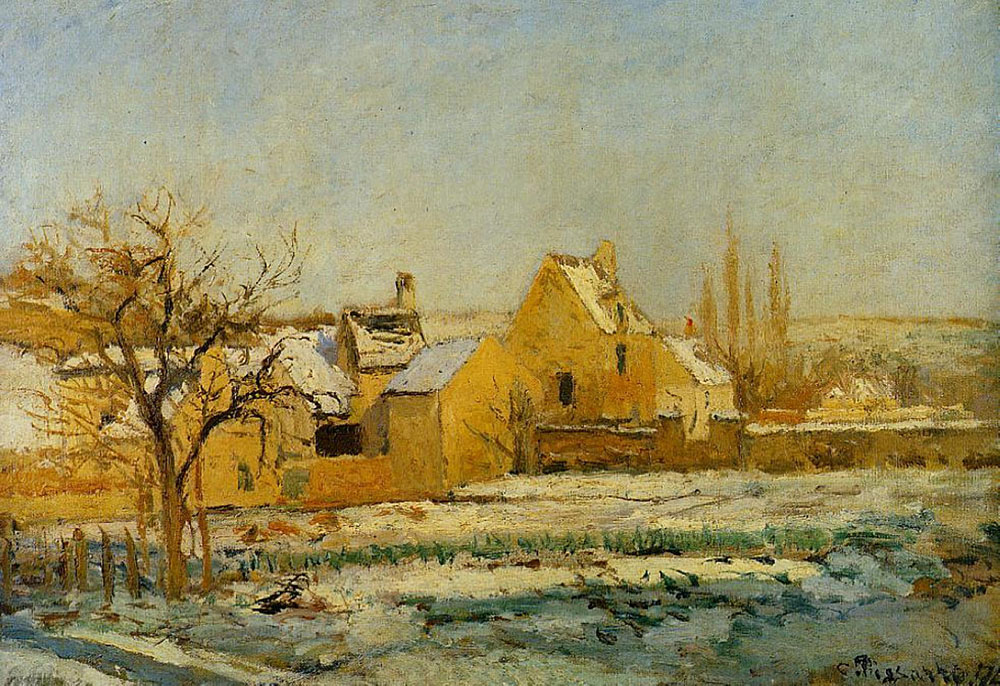 Camille Pissarro The Effect of Snow at l'Hermitage, 1874 oil painting reproduction