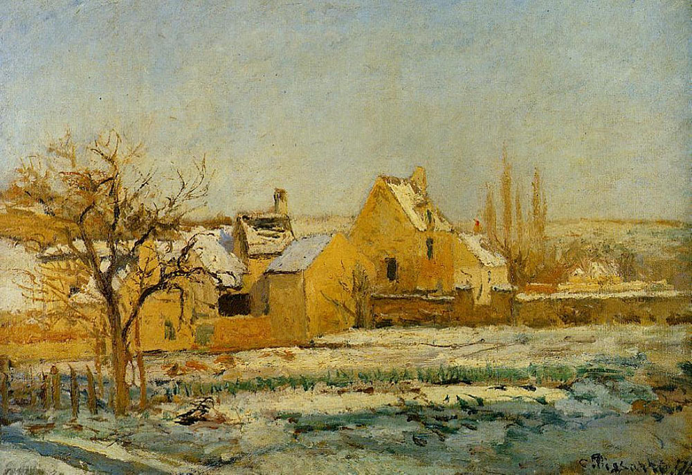 Camille Pissarro The Effect of Snow at l'Hermitage, 1874 oil painting reproduction