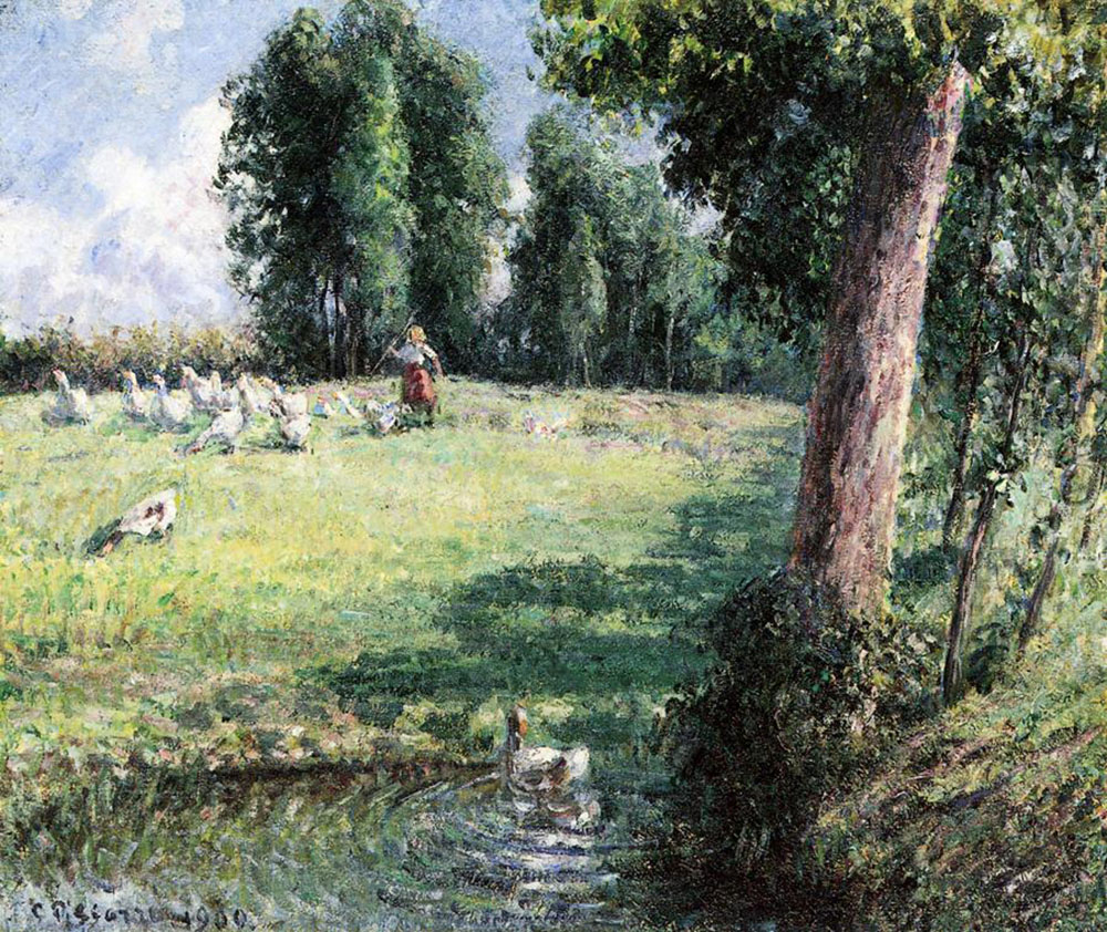 Camille Pissarro The Goose Girl, 1800 oil painting reproduction