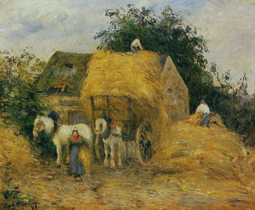 Camille Pissarro The Hay Wagon, Montfoucault, 1879 oil painting reproduction