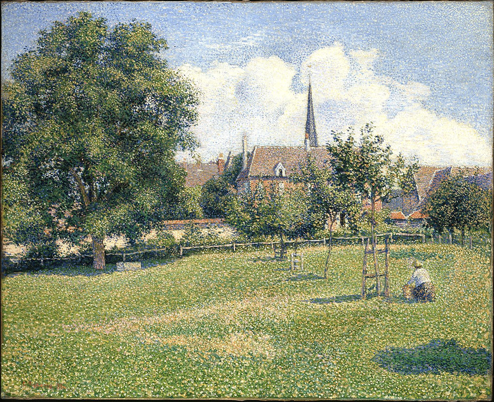 Camille Pissarro The House of the Deaf Woman and the Belfry at Eragny, 1886 oil painting reproduction