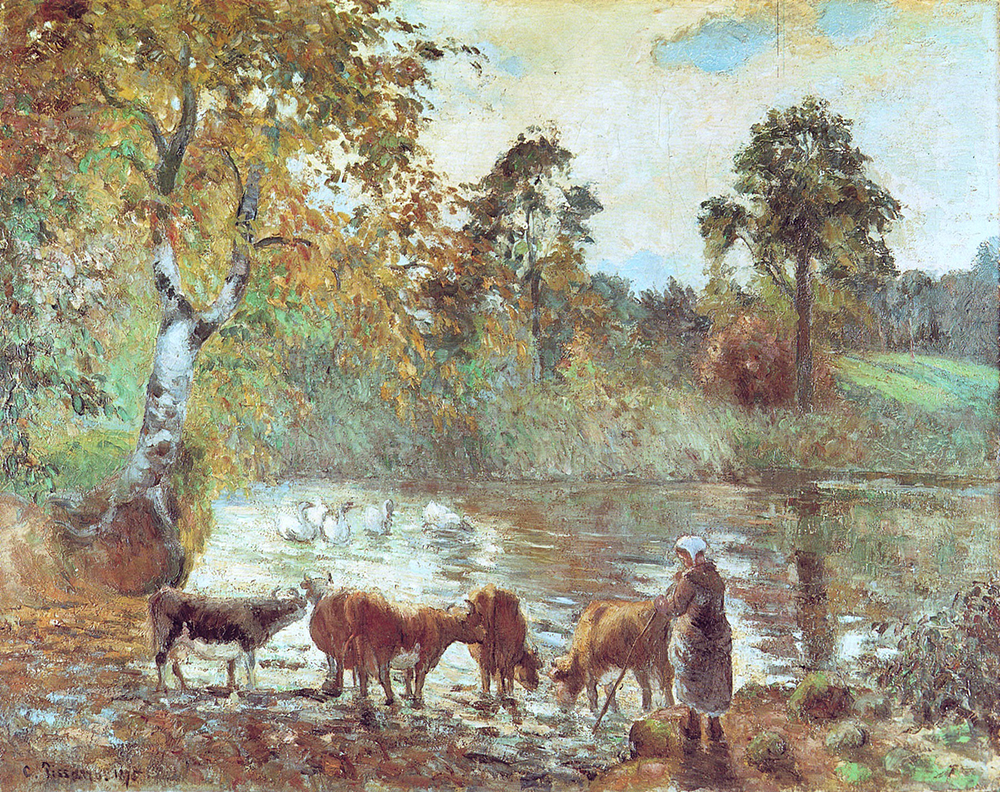 Camille Pissarro The Pond at Montfoucault, 1875 oil painting reproduction