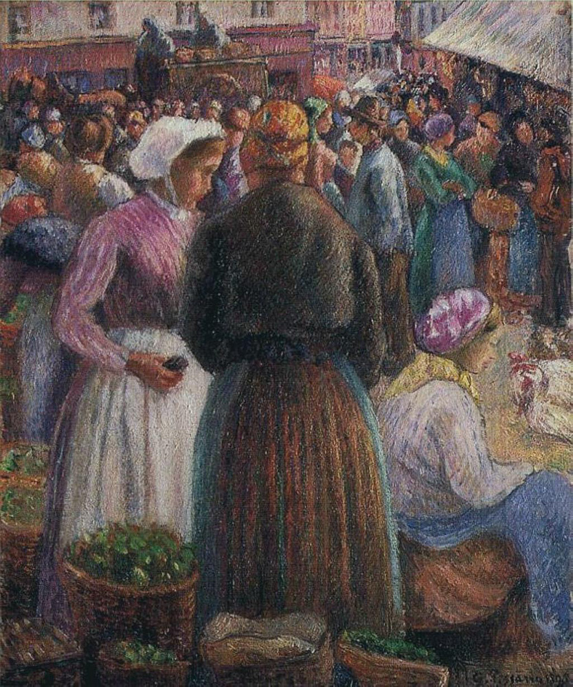 Camille Pissarro The Poultry Market at Pontoise, 1895 oil painting reproduction