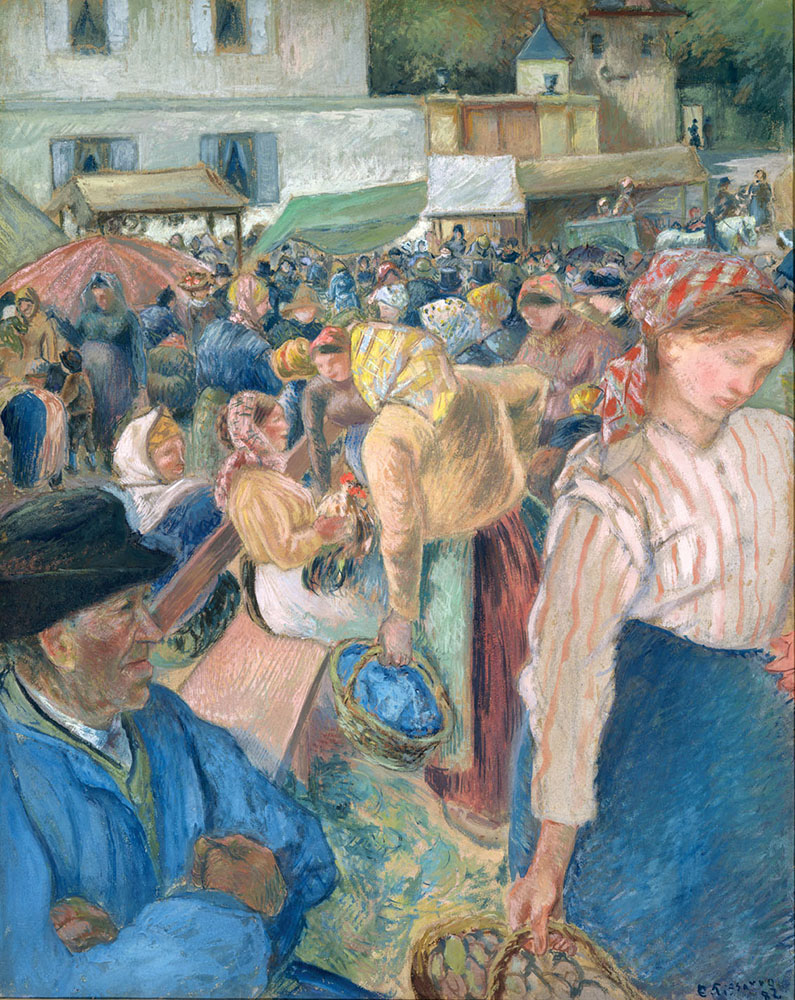 Camille Pissarro The Poultry Market, Pontoise, 1892 oil painting reproduction