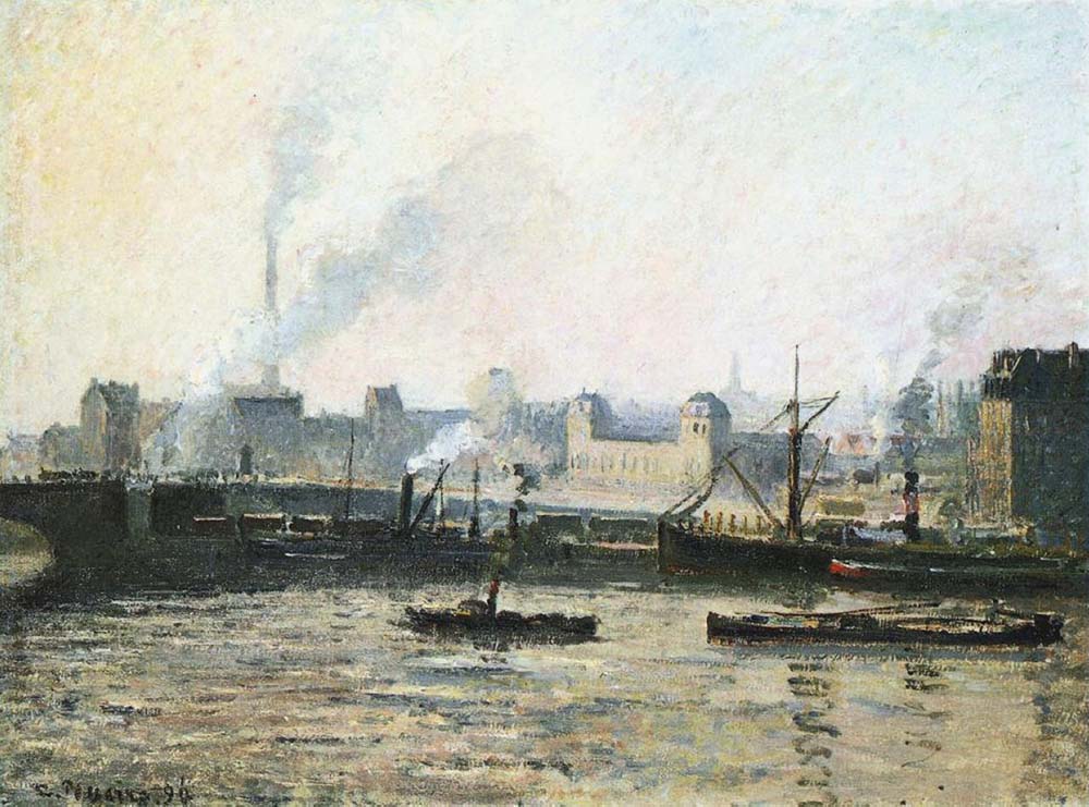 Camille Pissarro The Saint Sever Bridge at Rouen, Fog, 1896 oil painting reproduction