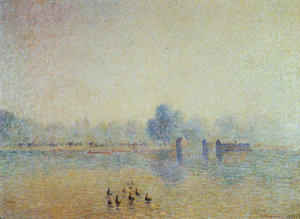 Camille Pissarro The Serpentine, Hyde Park, Fog Effect, 1890 oil painting reproduction