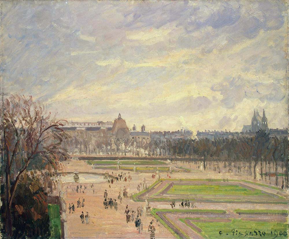 Camille Pissarro The Tuileries, Bassin - Evening, 1800 oil painting reproduction