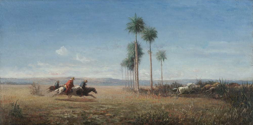 Camille Pissarro Three Horsemen Galloping by the Plain (Venezuela) oil painting reproduction