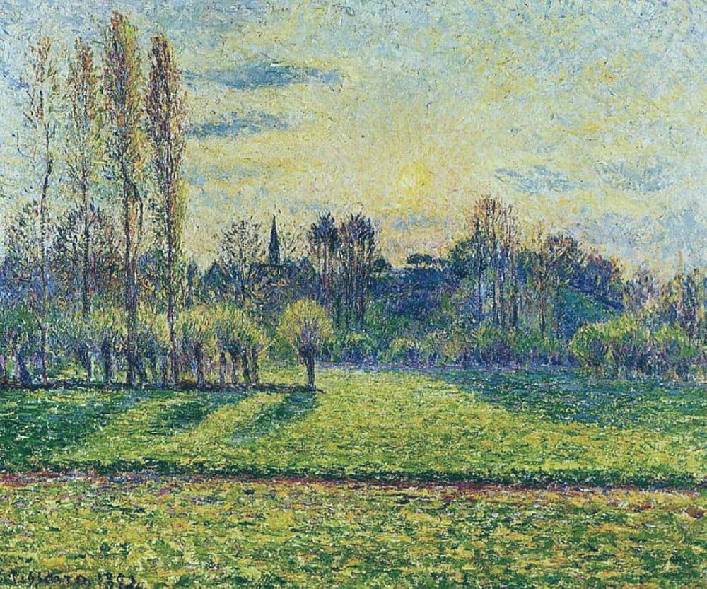 Camille Pissarro View of Bazincourt, Sunset, 1892 oil painting reproduction