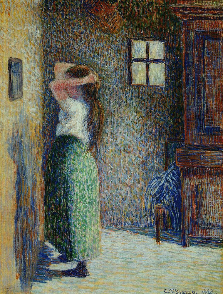 Camille Pissarro Young Peasant at Her Toilette, 1888 oil painting reproduction