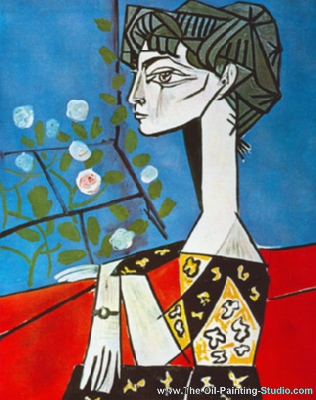 Pablo Picasso Portrait of J.R. with Roses oil painting reproduction