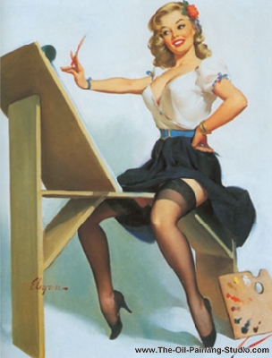 Erotic Art - Pinup - Pin-Up painting for sale Pin4