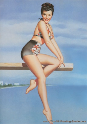 Erotic Art - Pinup - Pin-Up painting for sale Pin6