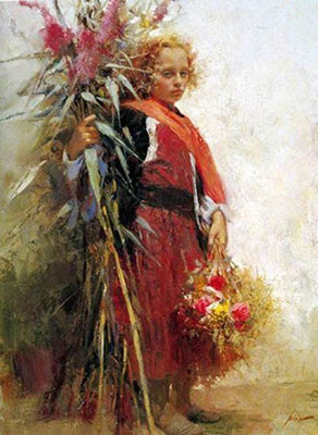 Pino Daeni Flower Child oil painting reproduction