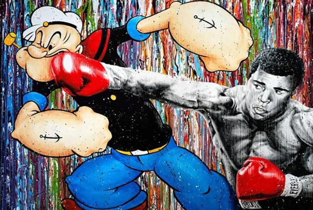 Comic Book Heroes Art - Popeye - Popeye Boxing painting for sale Popeye5