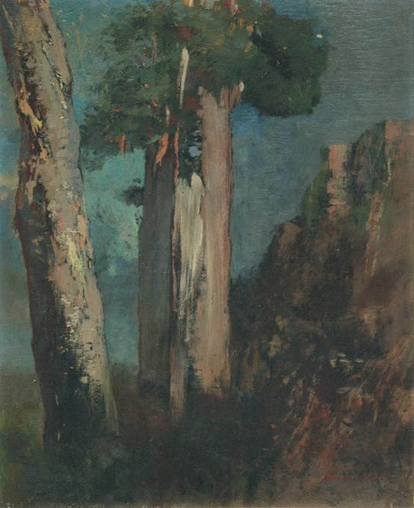 Odilon Redon Birches at Bievres oil painting reproduction