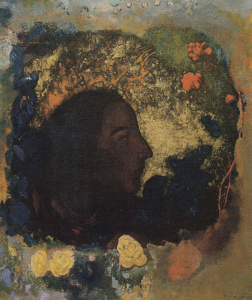 Odilon Redon Black Profile (also known as Homage to Gauguin), 1906 oil painting reproduction