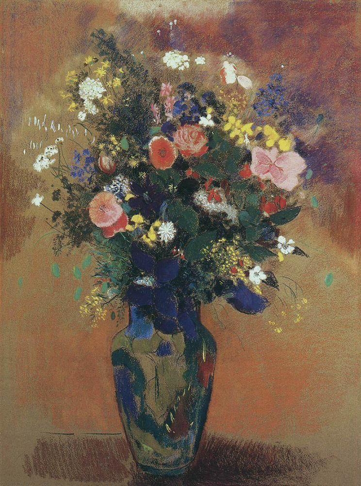 Odilon Redon Bouquet in a Persian Vase, 1910 oil painting reproduction