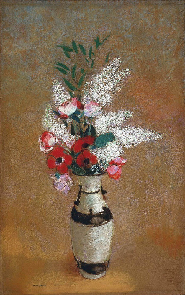 Odilon Redon Bouquet with White Lilacs in a Japanese Vase, 1912-14 oil painting reproduction