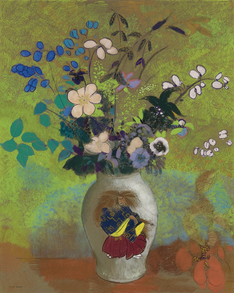 Odilon Redon Flowers in Japanese Vase, 1905 oil painting reproduction