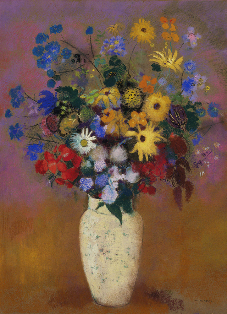 Odilon Redon Large Bouquet in a Japanese Vase, 1916 oil painting reproduction