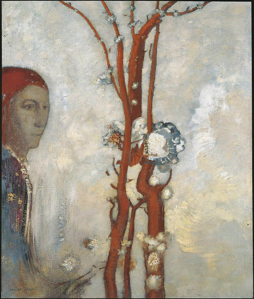 Odilon Redon Red Tree, 1905 oil painting reproduction