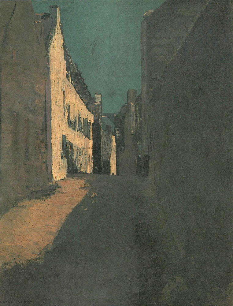 Odilon Redon Street at Douarnenez, 1890 oil painting reproduction