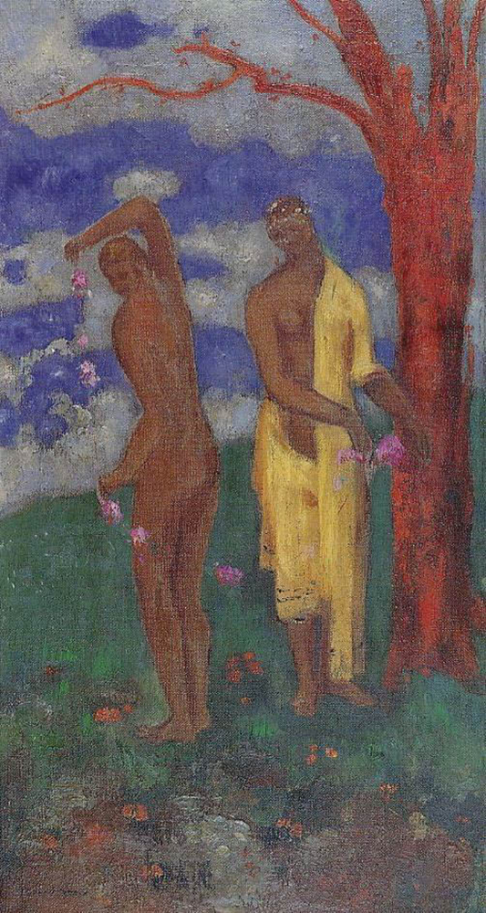 Odilon Redon Two Women under a Red Tree, 1905-10 oil painting reproduction