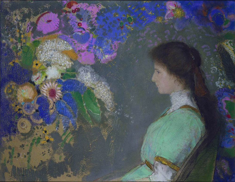 Odilon Redon Portrait of Violette Heyman, 1909 oil painting reproduction