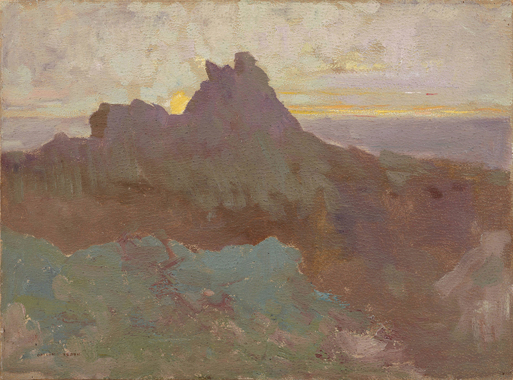 Odilon Redon Rocky Peak, 1875 oil painting reproduction