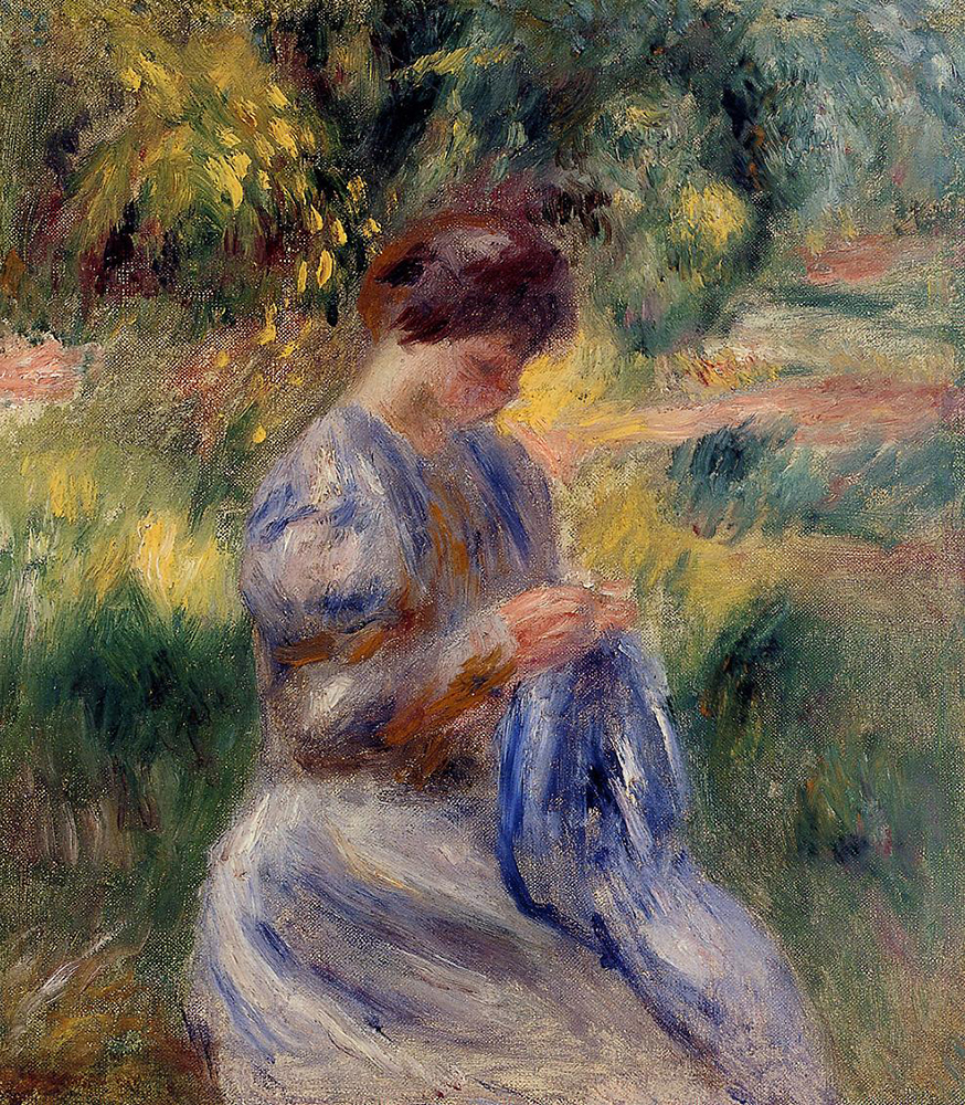 Pierre-Auguste Renoir The Embroiderer - 1898 oil painting reproduction