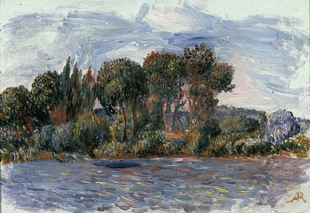 Pierre-Auguste Renoir Trees by the Edge of a River, 1875-80 oil painting reproduction