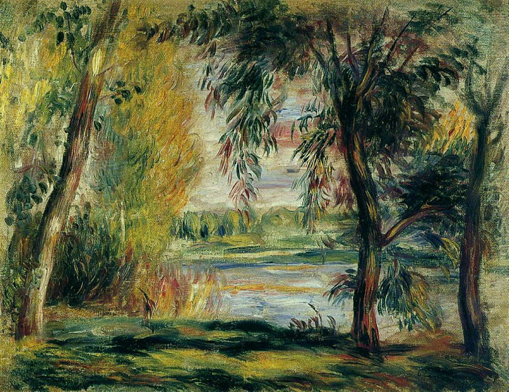 Pierre-Auguste Renoir Trees by the Water oil painting reproduction