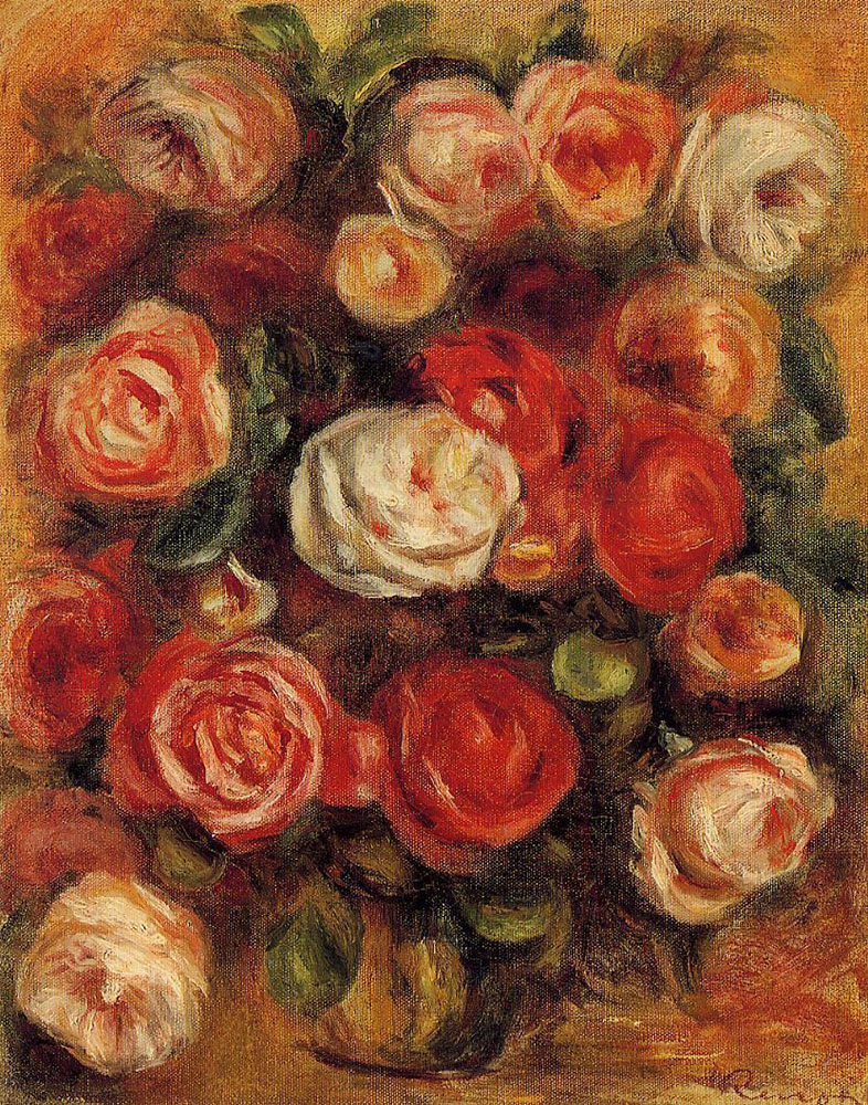 Pierre-Auguste Renoir Vase of Roses 2 oil painting reproduction