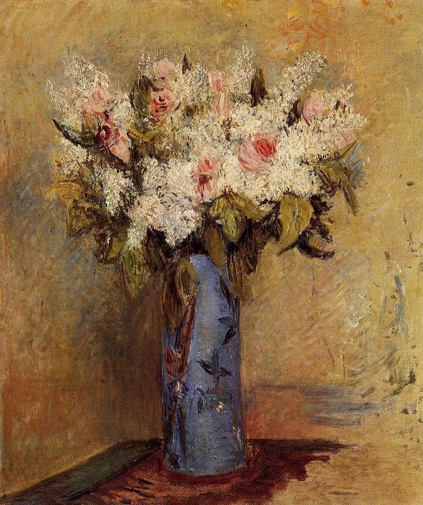 Pierre-Auguste Renoir Vase of Lilacs and Roses, 1870 oil painting reproduction