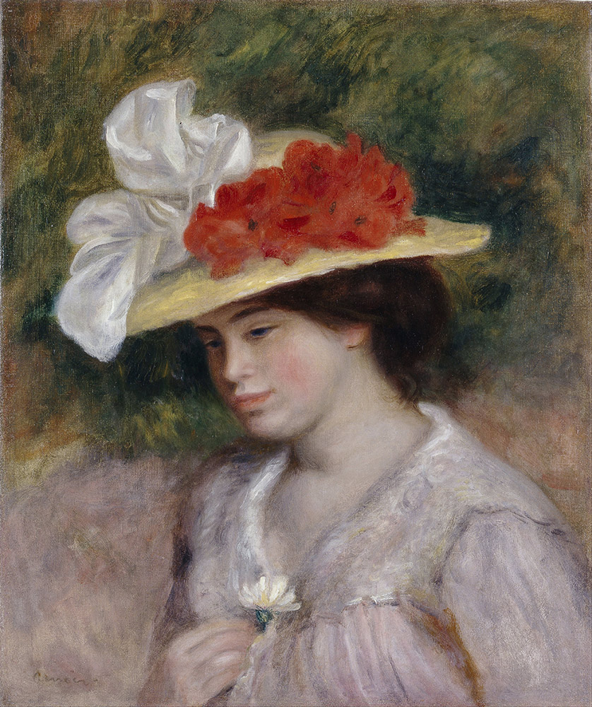Pierre-Auguste Renoir Woman in a Flowered Hat, 1889 oil painting reproduction