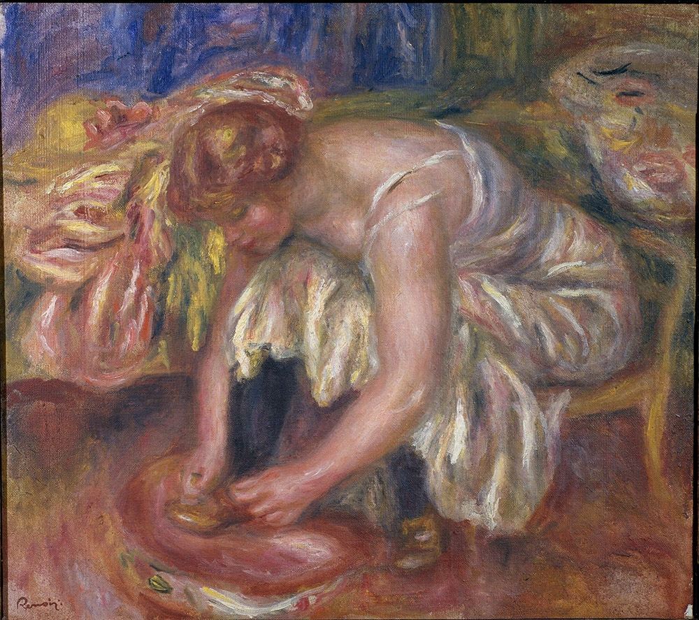 Pierre-Auguste Renoir Woman Tying Her Shoe, 1918 oil painting reproduction