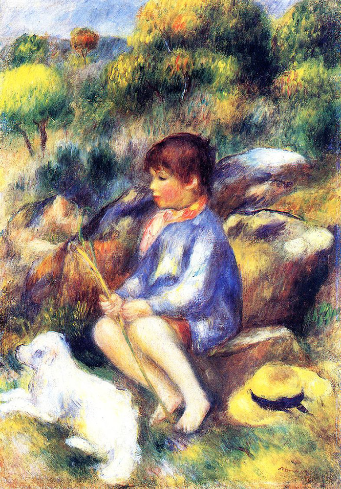 Pierre-Auguste Renoir Young Boy by the River, 1890 oil painting reproduction