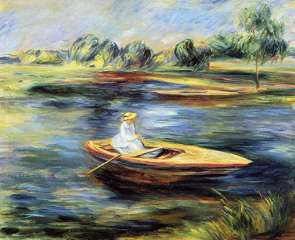 Pierre-Auguste Renoir Young Woman Seated in a Rowboat oil painting reproduction
