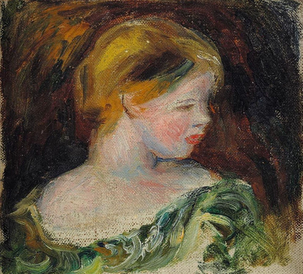 Pierre-Auguste Renoir Bust of a Young Woman oil painting reproduction